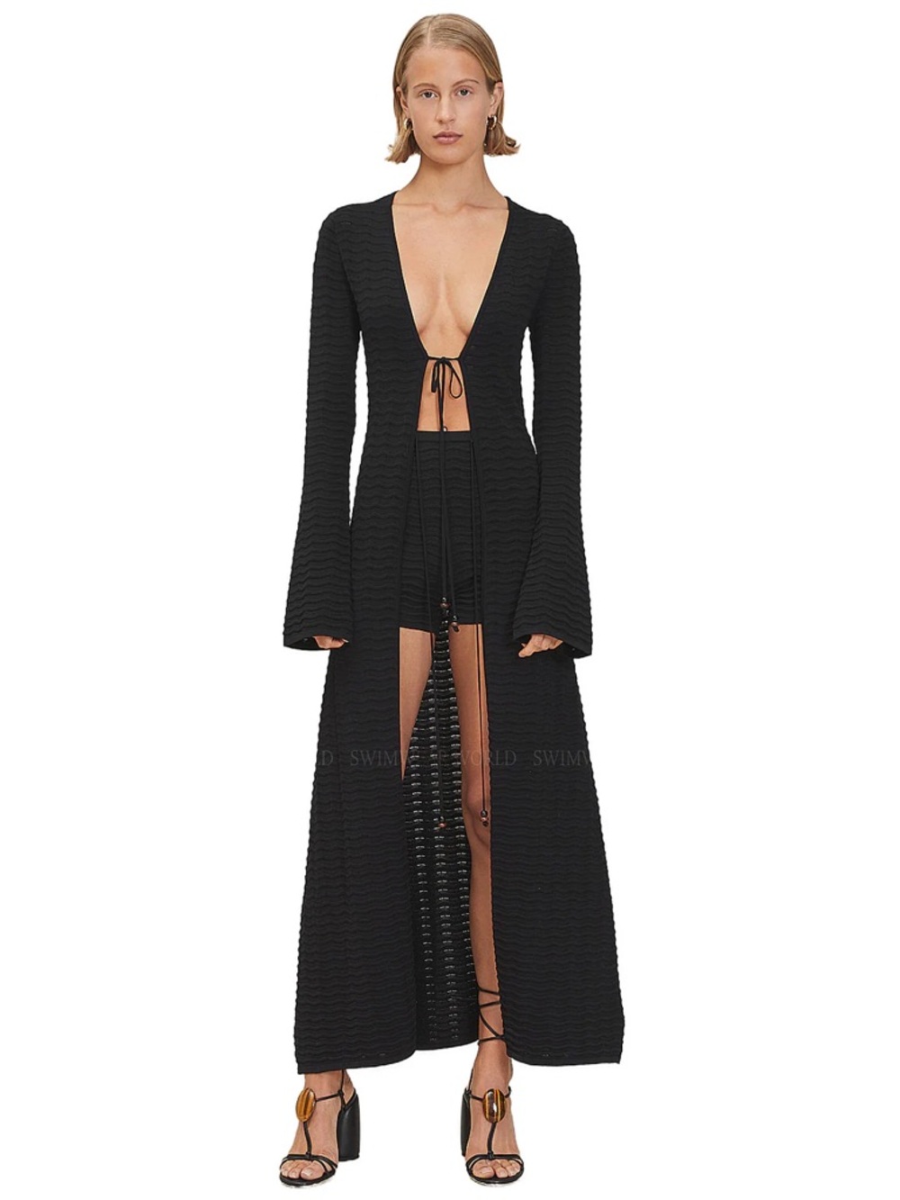 DEVON WINDSOR Black Knit V-Neck Sweater Top